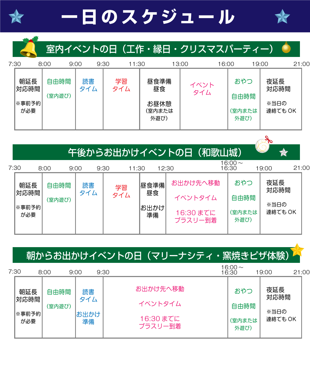 1日のスケジュール